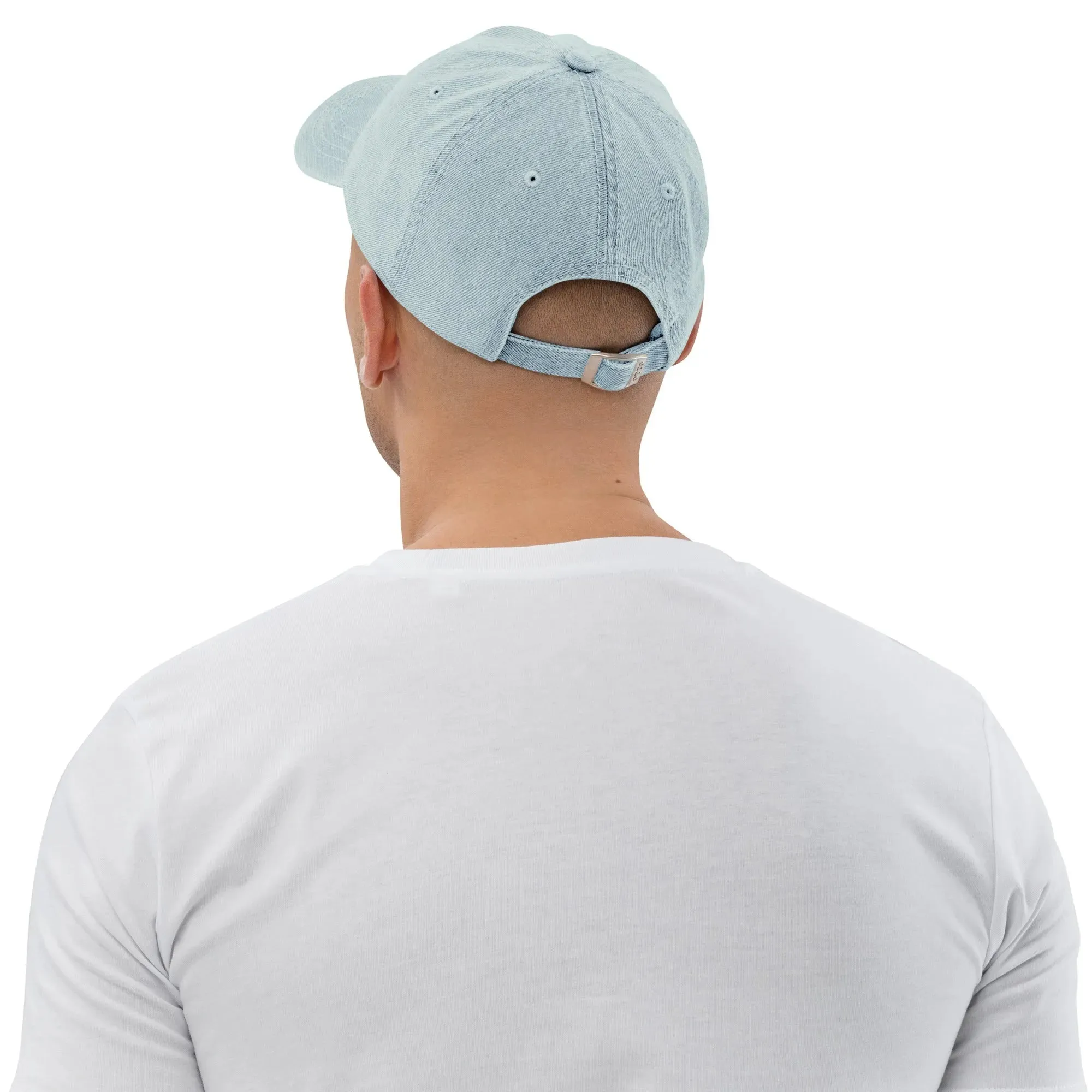 Greek Evil Eye Embroidered Denim Dad Hat