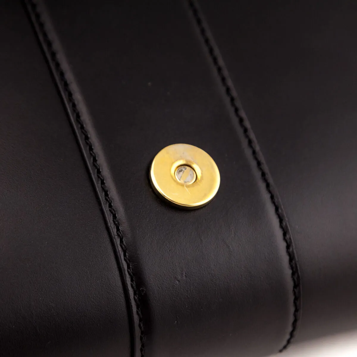 Gucci Black Leather Lady Buckle Clutch