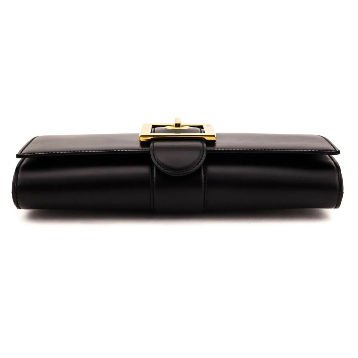 Gucci Black Leather Lady Buckle Clutch