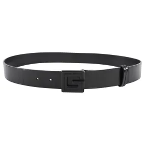 Gucci Black Leather Vintage Belt with Black Leather G Buckle