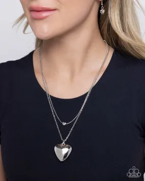 Halting Hearts - Silver Paparazzi Accessories