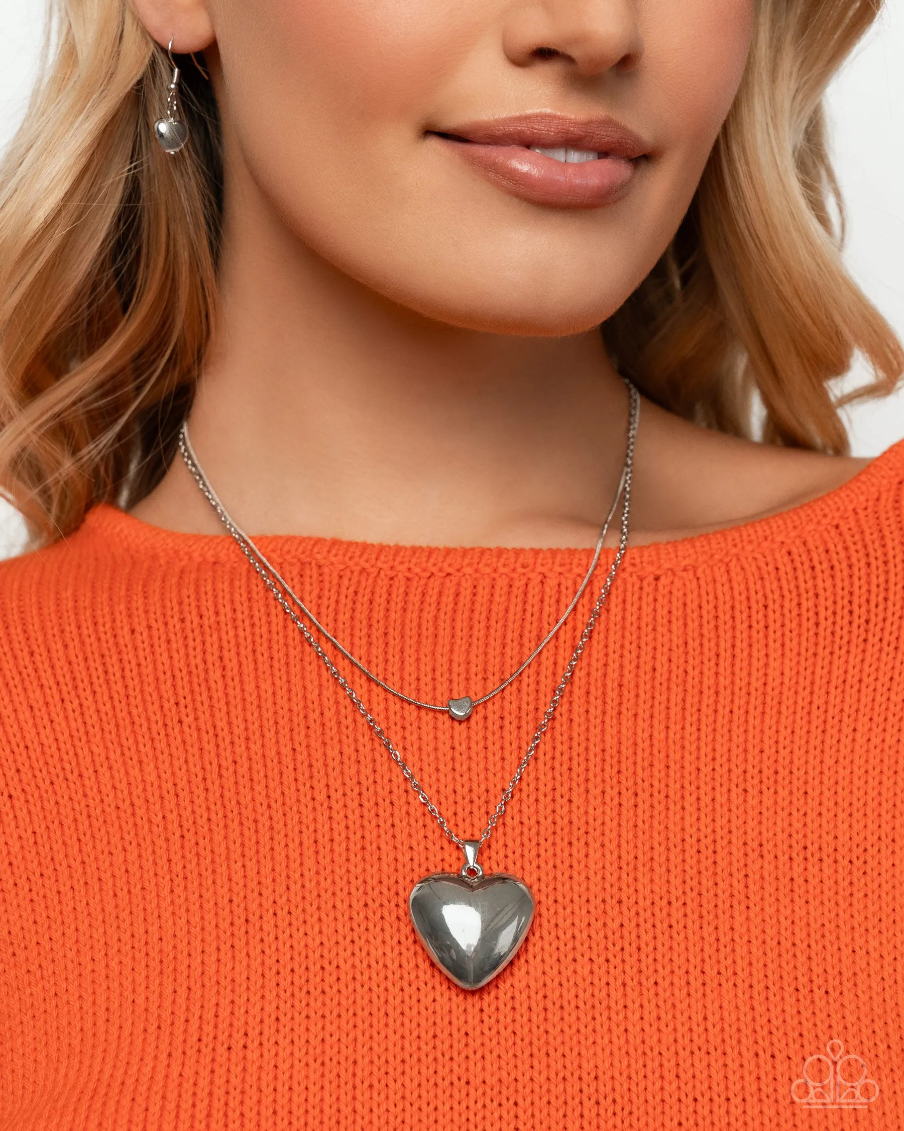 Halting Hearts - Silver Paparazzi Accessories