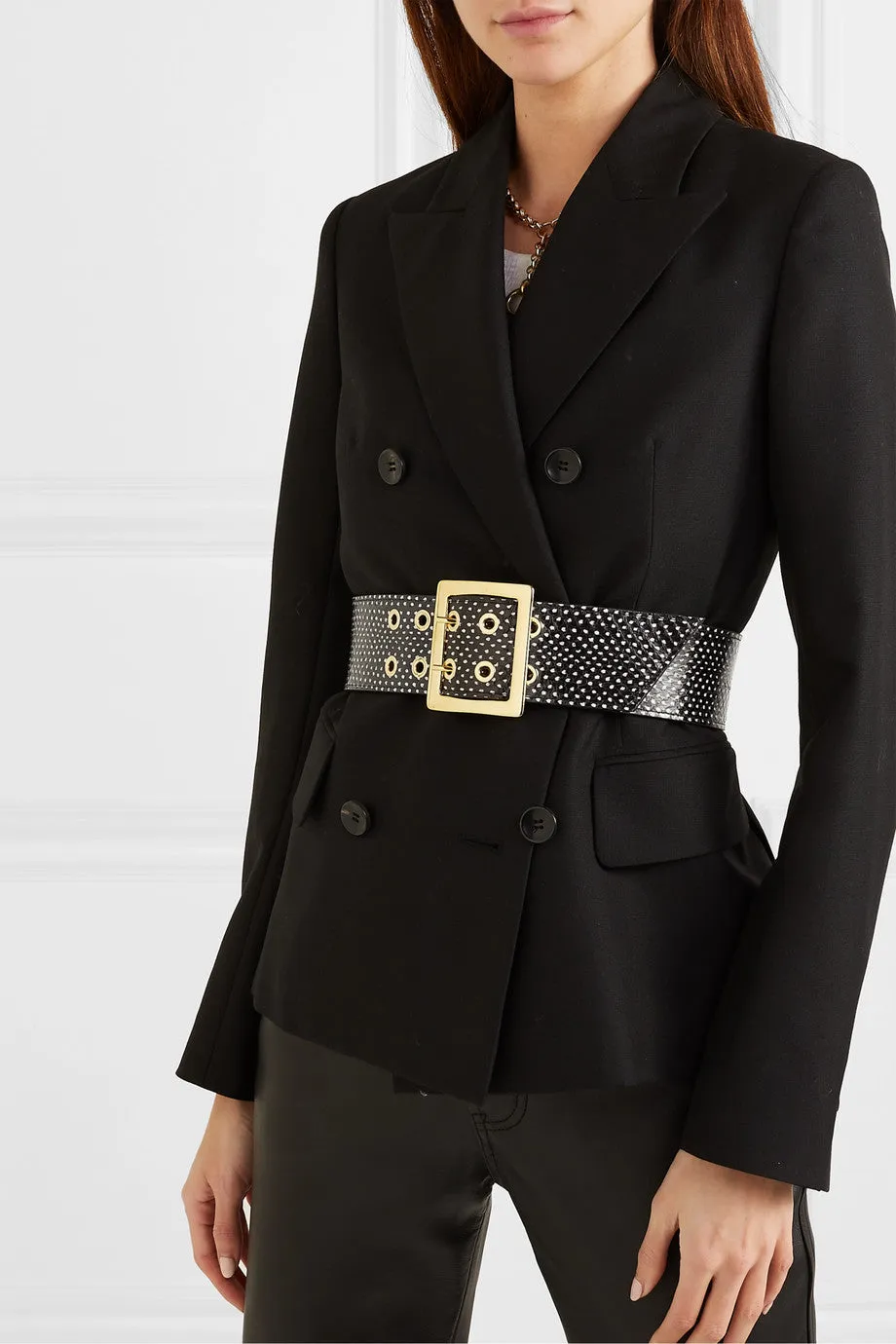 Honor snakeprint leather waist belt