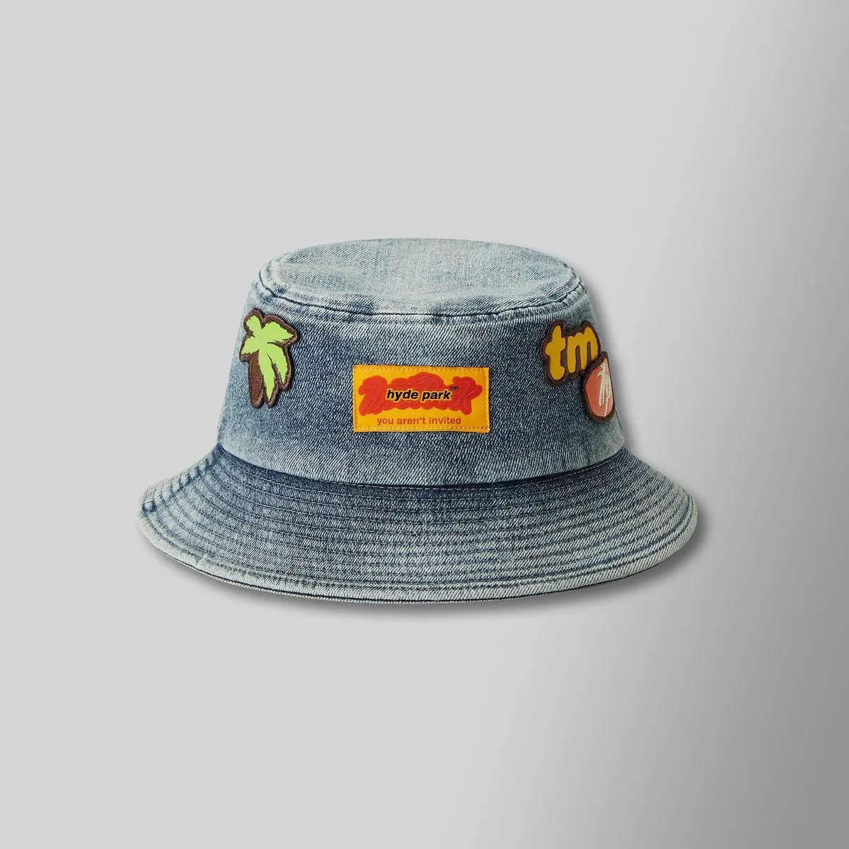 HYDE PARK Denim Bucket Hat - Blue with Patchwork