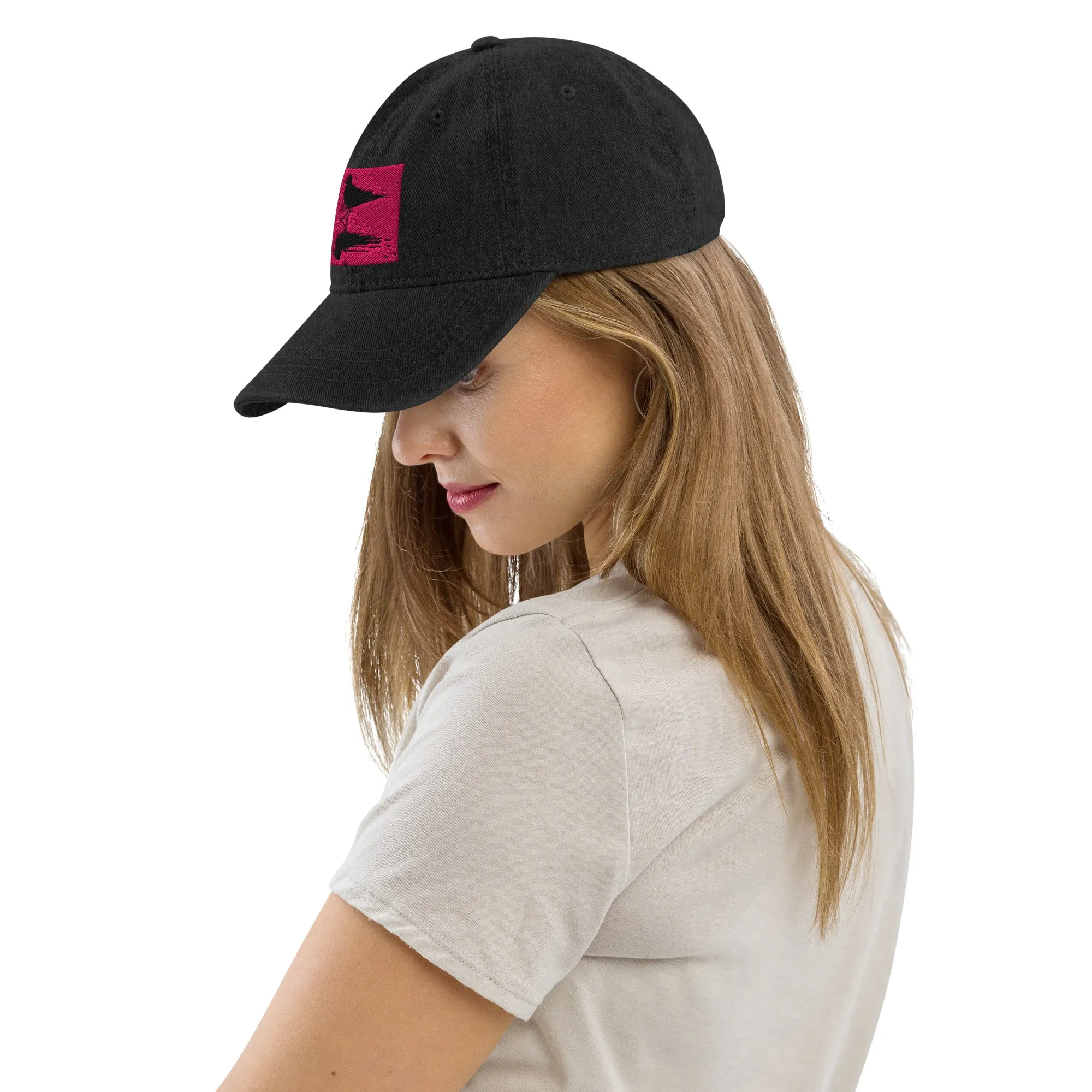 I Love Birds Cotton Denim Hat Designed by Alice Lowe