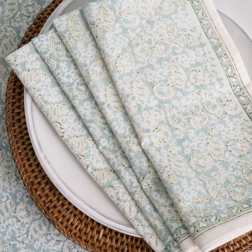 India Hicks Home Seashell Seafoam Napkin | Set of 4