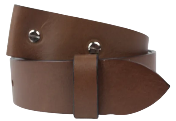 Interchangeable 1 Inch (25mm) Leather Belt Strap in Brown Chicago Screws
