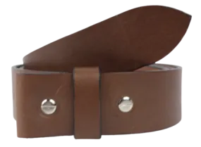 Interchangeable 1 Inch (25mm) Leather Belt Strap in Brown Chicago Screws
