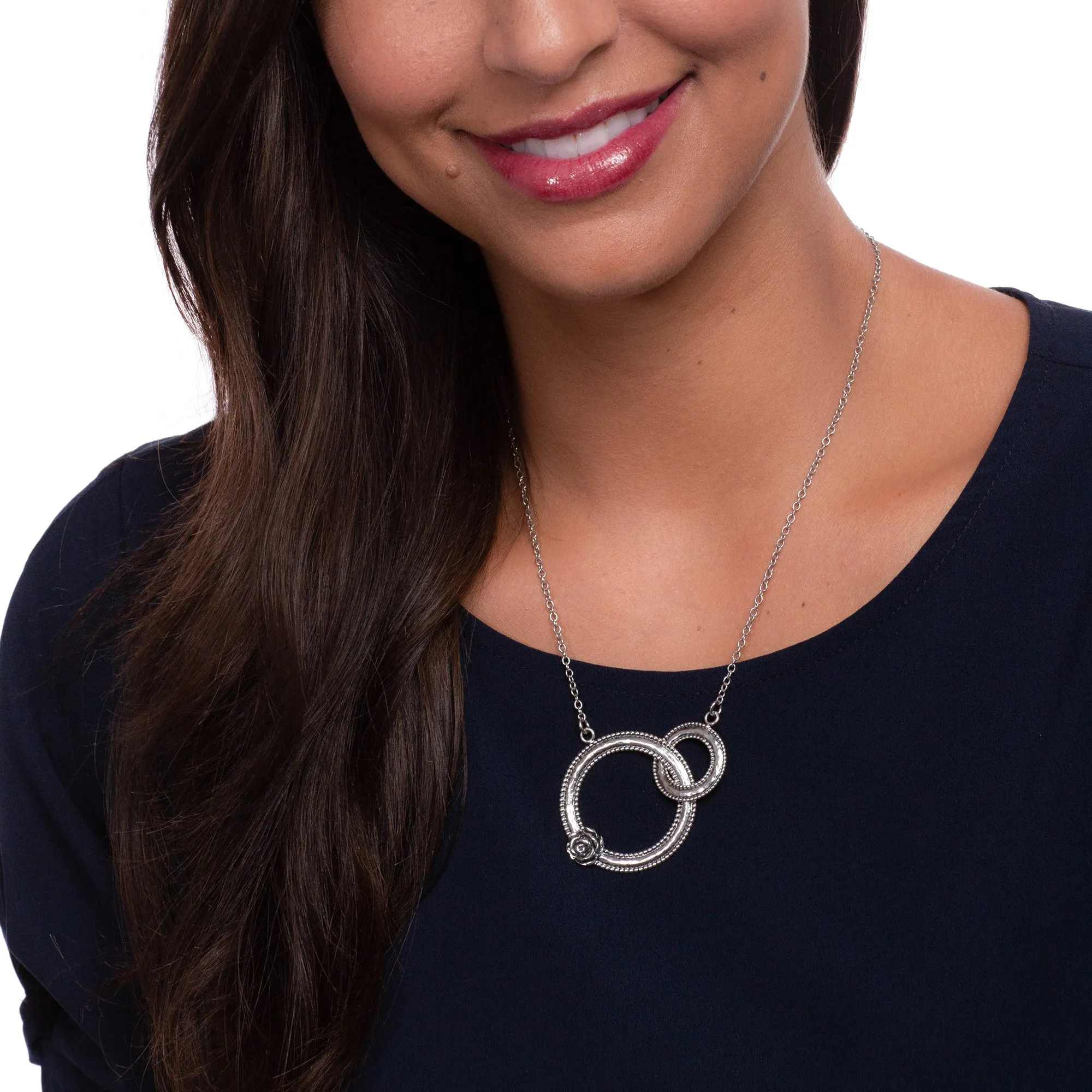 Interlocking Circle Necklace Sterling Silver
