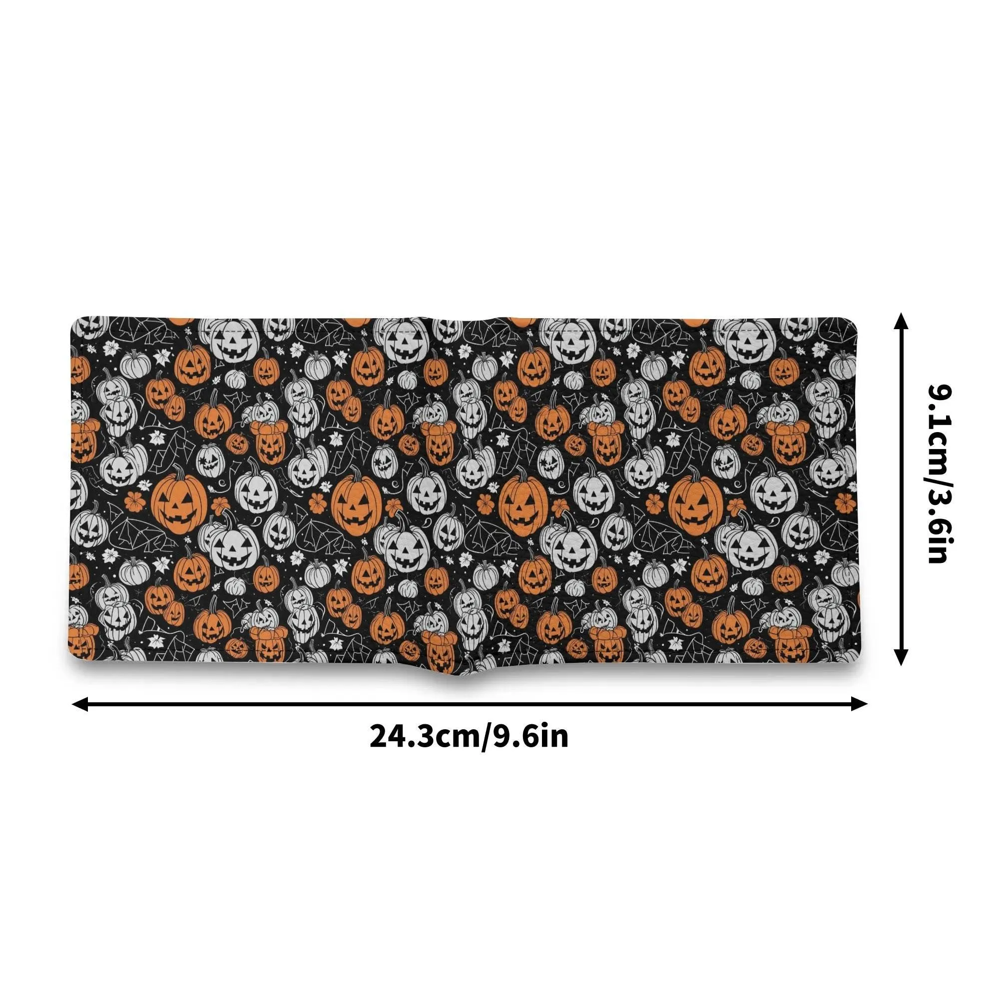 Jack-O-lantern Mens Minimalist Leather Folded Wallet