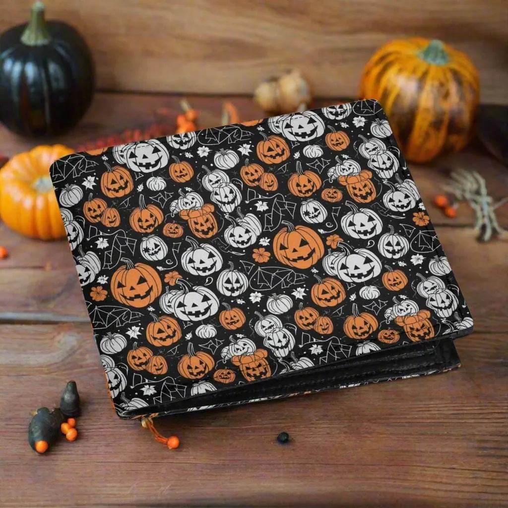 Jack-O-lantern Mens Minimalist Leather Folded Wallet