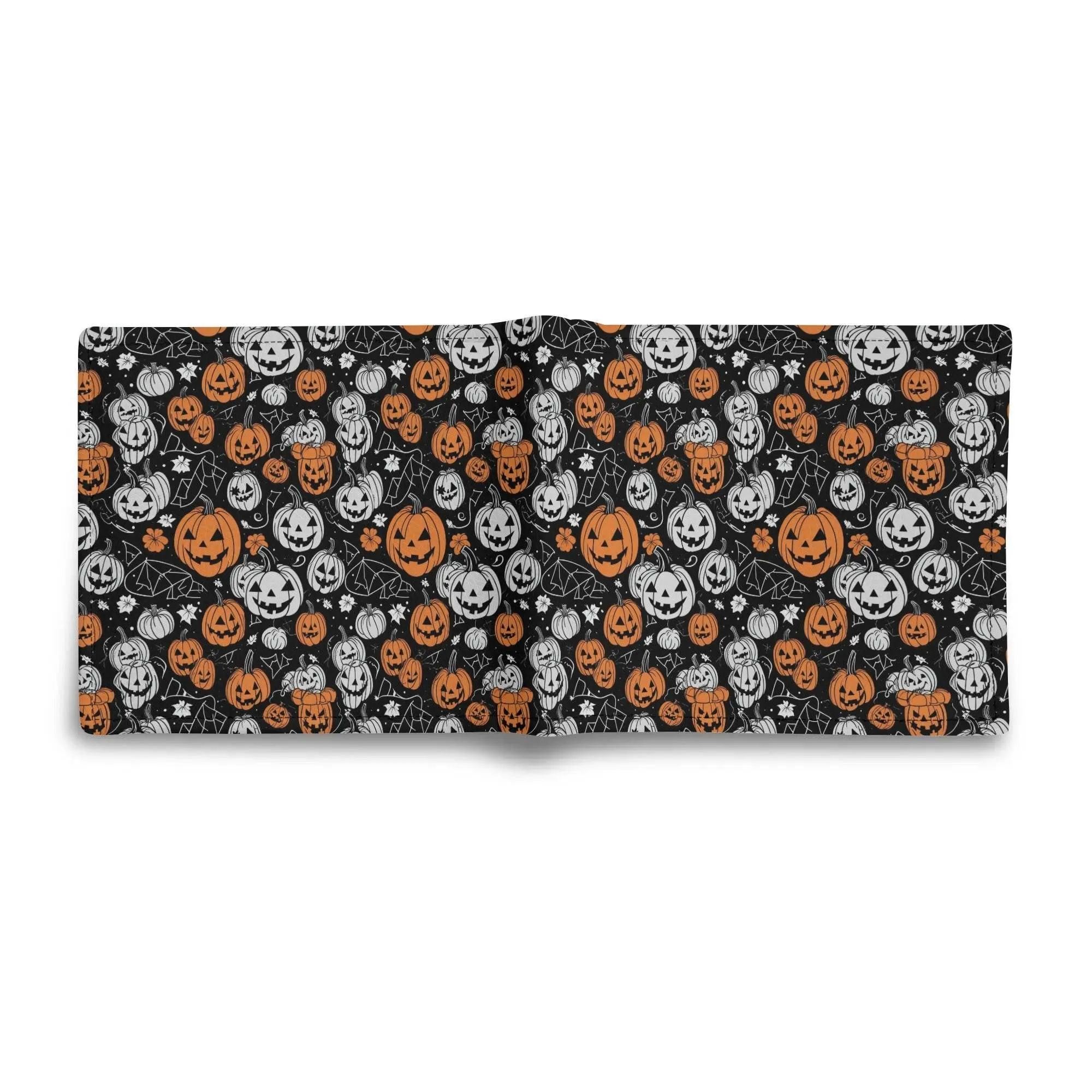 Jack-O-lantern Mens Minimalist Leather Folded Wallet