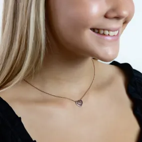 KC Heart Necklace Rose Gold