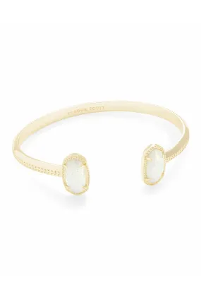 Kendra Scott: Elton Gold Cuff Bracelet - White Kyocera Opal