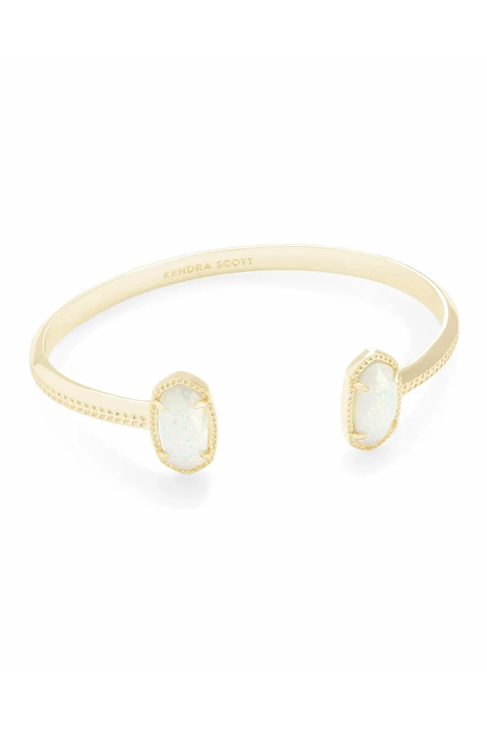 Kendra Scott: Elton Gold Cuff Bracelet - White Kyocera Opal
