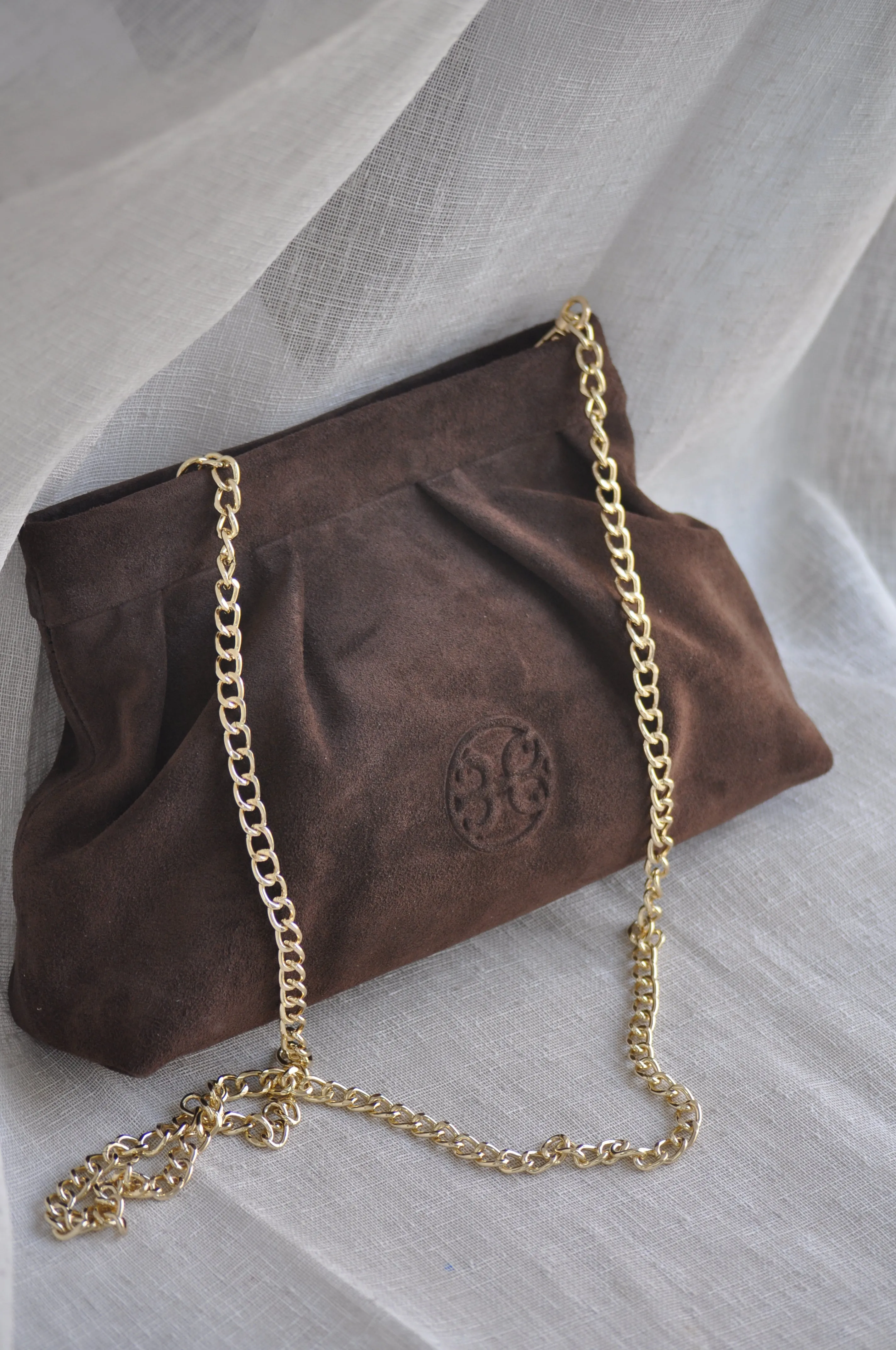 Kiss Leather  Pouch - Chocolate Suede