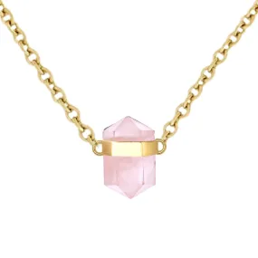 Laihas Crystal Kindness Gold Rose Quartz Necklace