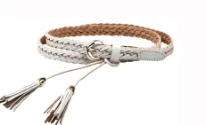 Leather woven dress decorative waist rope casual joker tassel belt YD001