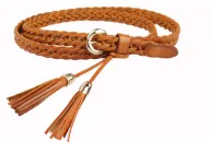 Leather woven dress decorative waist rope casual joker tassel belt YD001