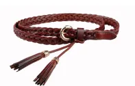 Leather woven dress decorative waist rope casual joker tassel belt YD001