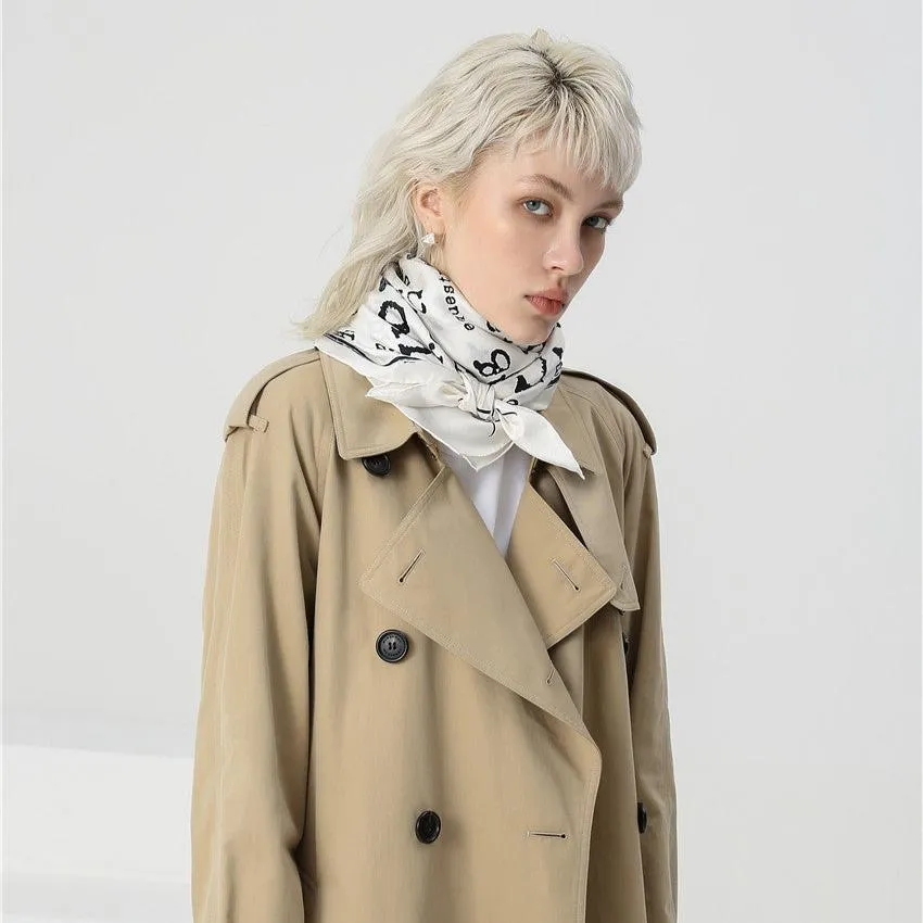 Letter printed twill scarf