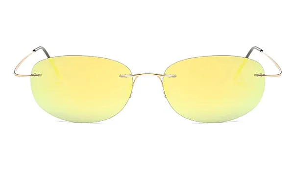 Lightweight Oval Sunglasses for Men in Elegant Yellow