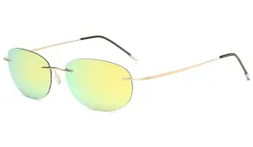 Lightweight Oval Sunglasses for Men in Elegant Yellow