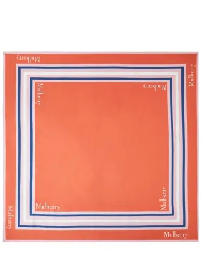 Logo Border Square Amber Orange Silk Twill