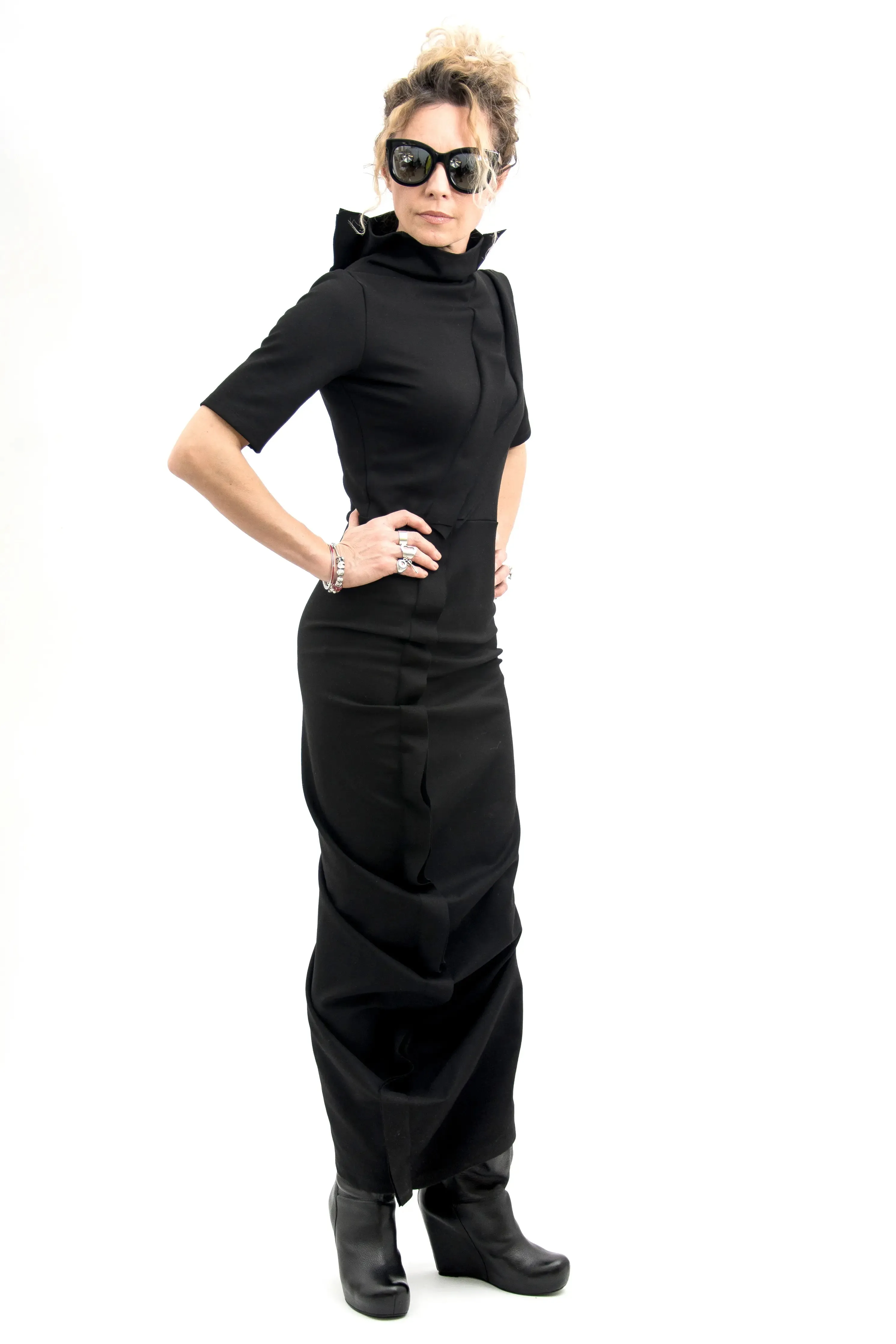 Long Black Steampunk Dress