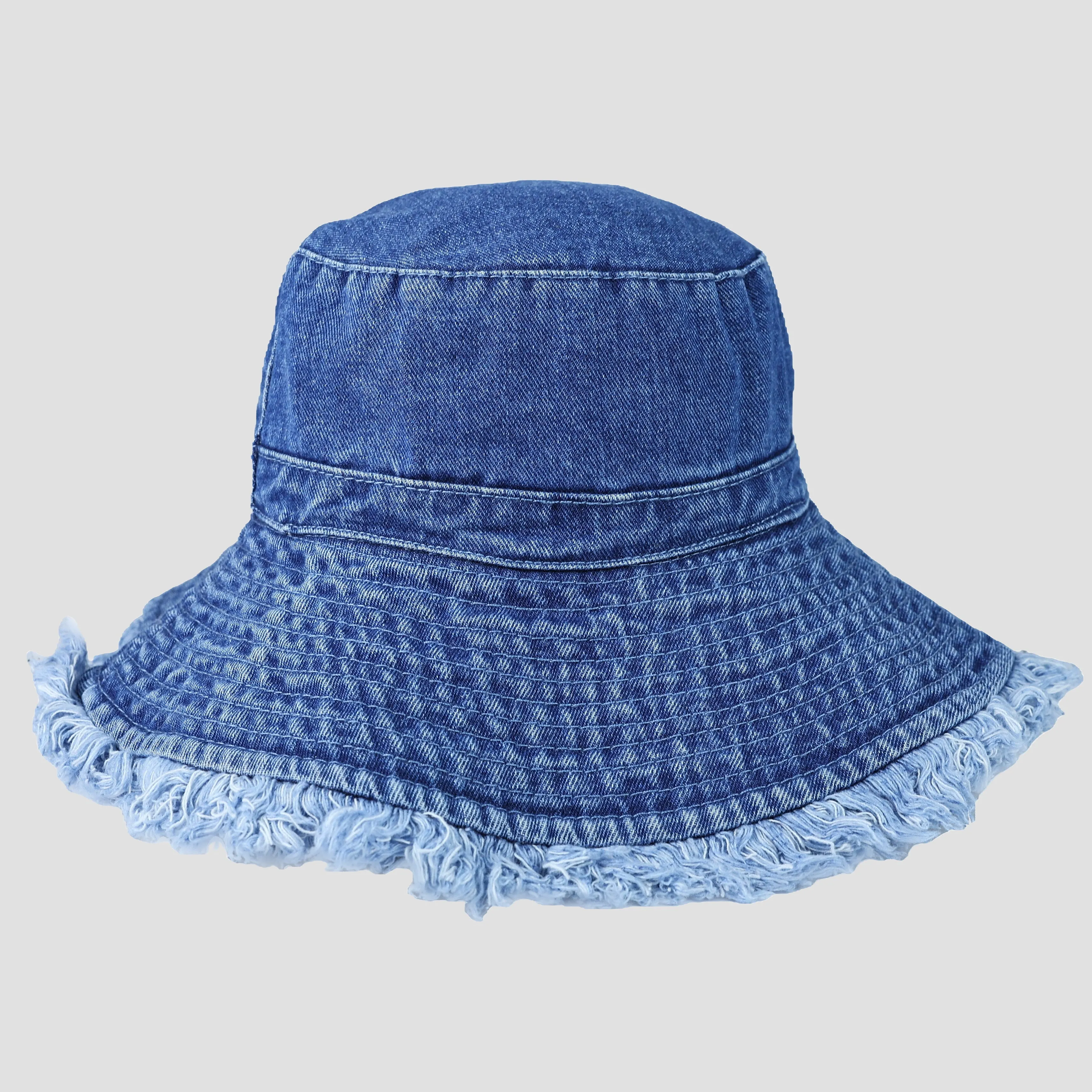 LONG BRIM DENIM BUCKET HAT
