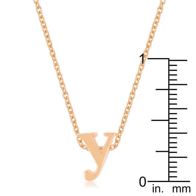 LOVCIA Rose Gold Tone Y Initial Necklace