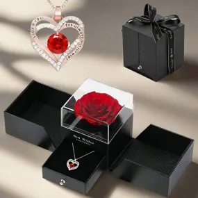 Luxurious Rose Gift Box Necklace
