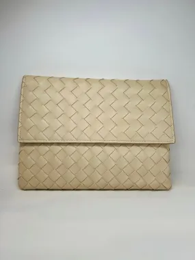 Marie - Beige Woven Clutch