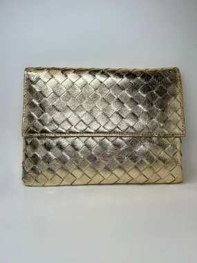 Marie - Metallic Gold Woven Clutch