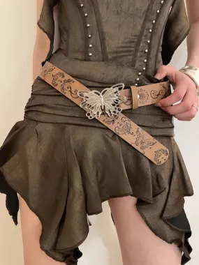 Metallic butterfly vintage belt