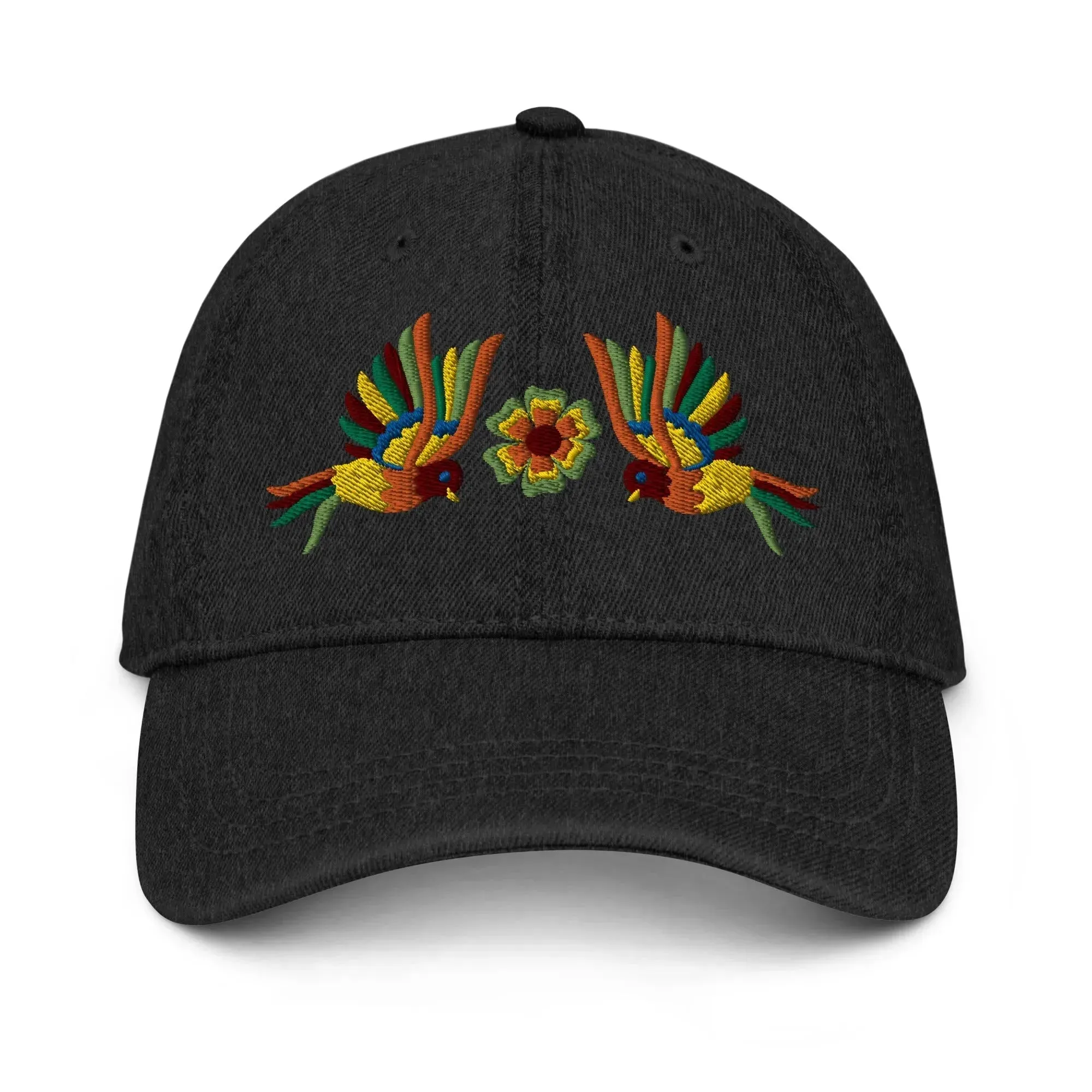 Mexican Otomi Embroidered Denim Dad Hat