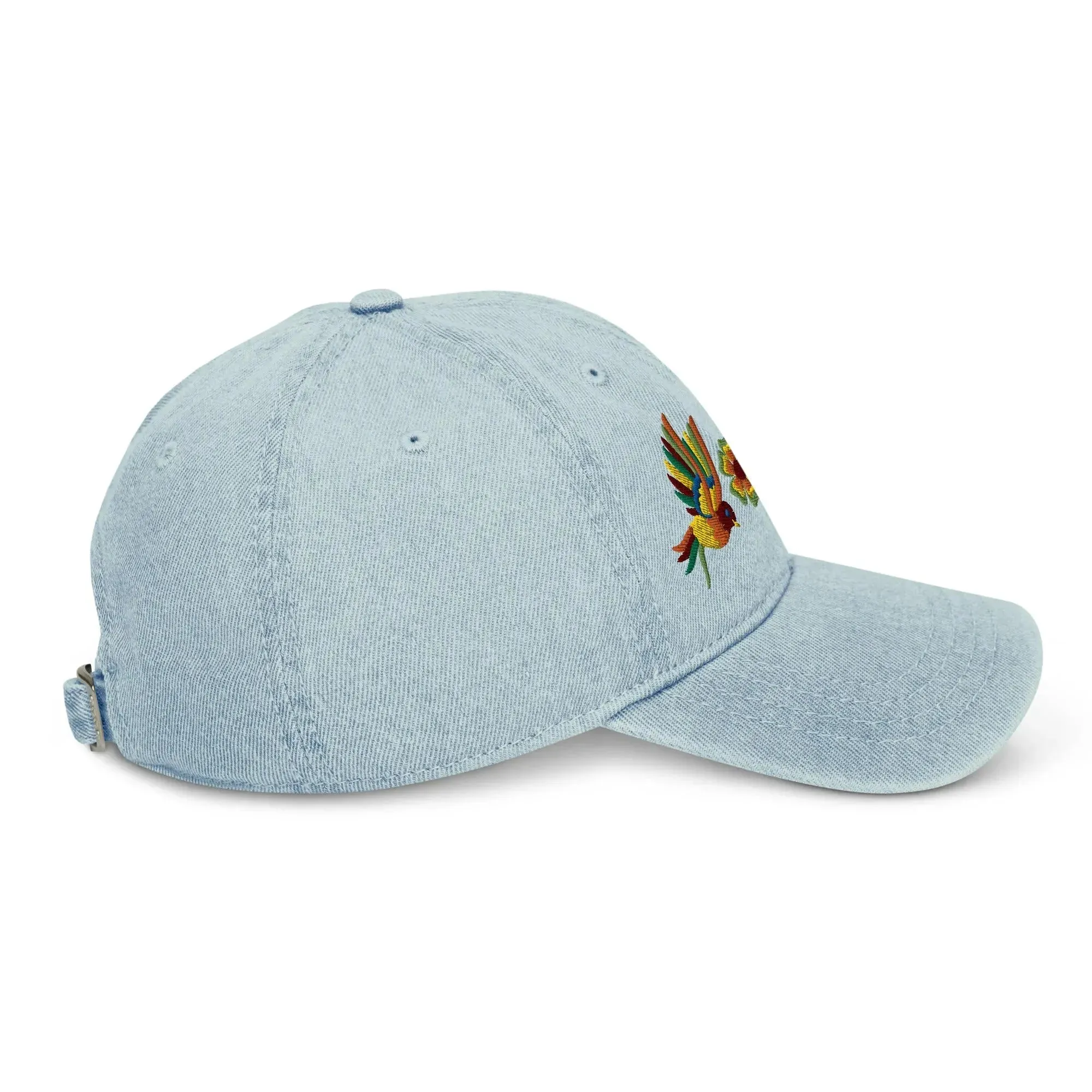 Mexican Otomi Embroidered Denim Dad Hat