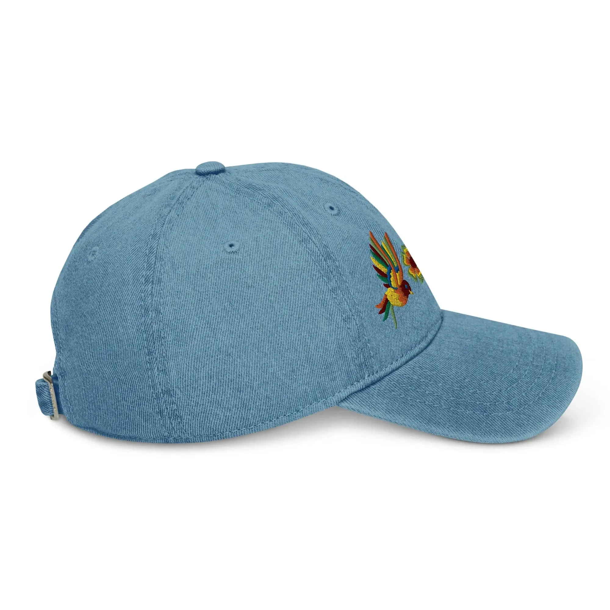 Mexican Otomi Embroidered Denim Dad Hat