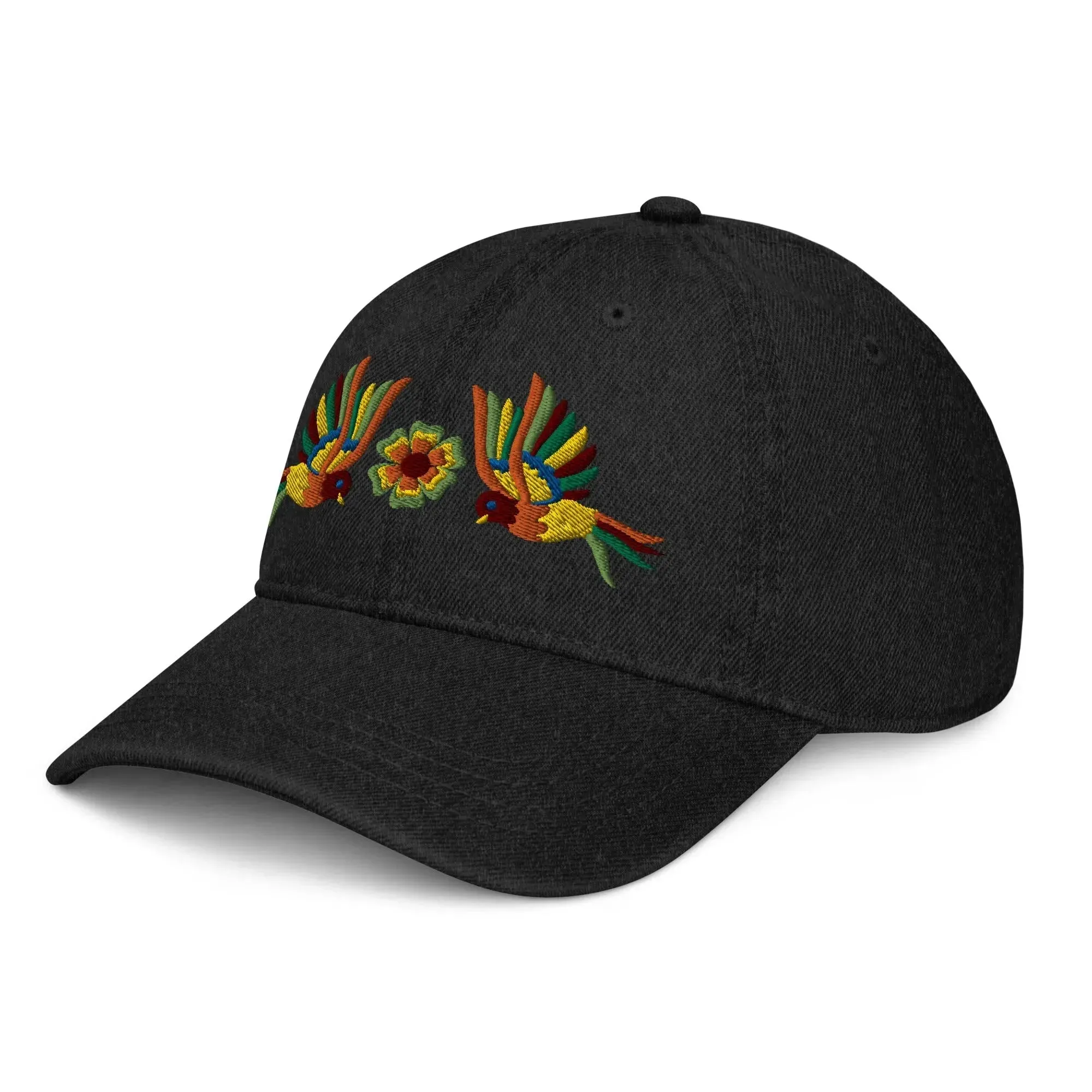 Mexican Otomi Embroidered Denim Dad Hat