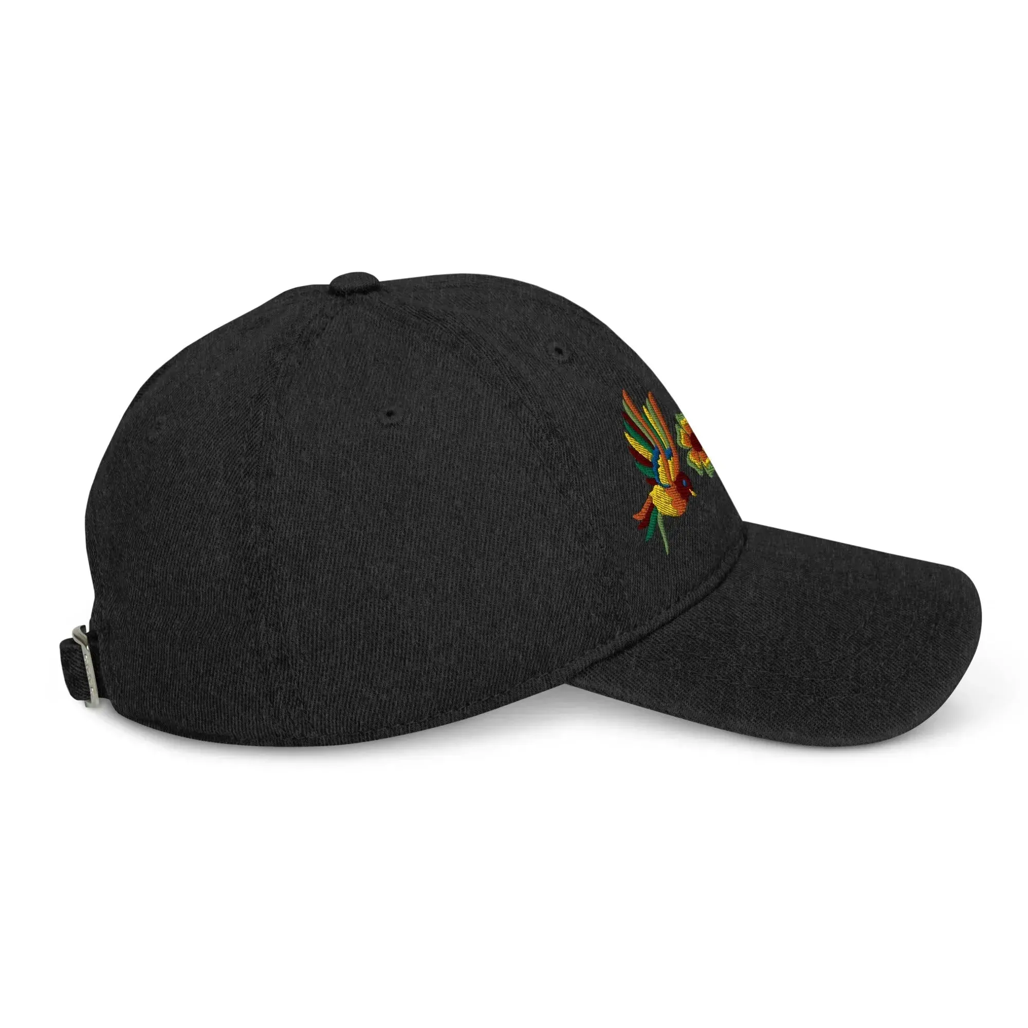 Mexican Otomi Embroidered Denim Dad Hat