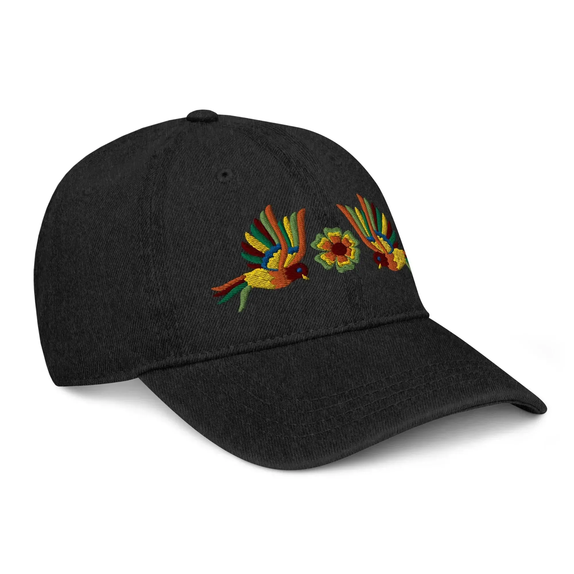 Mexican Otomi Embroidered Denim Dad Hat