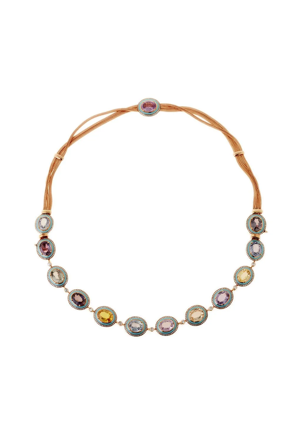 Mina Multi Sapphire Diamond Necklace