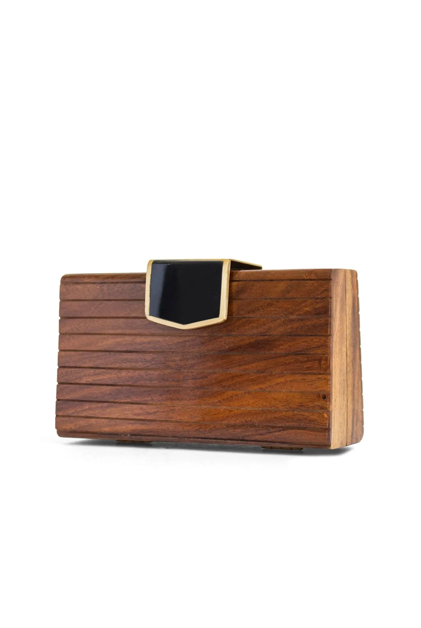 Minimalist Lined Wooden Box Bag