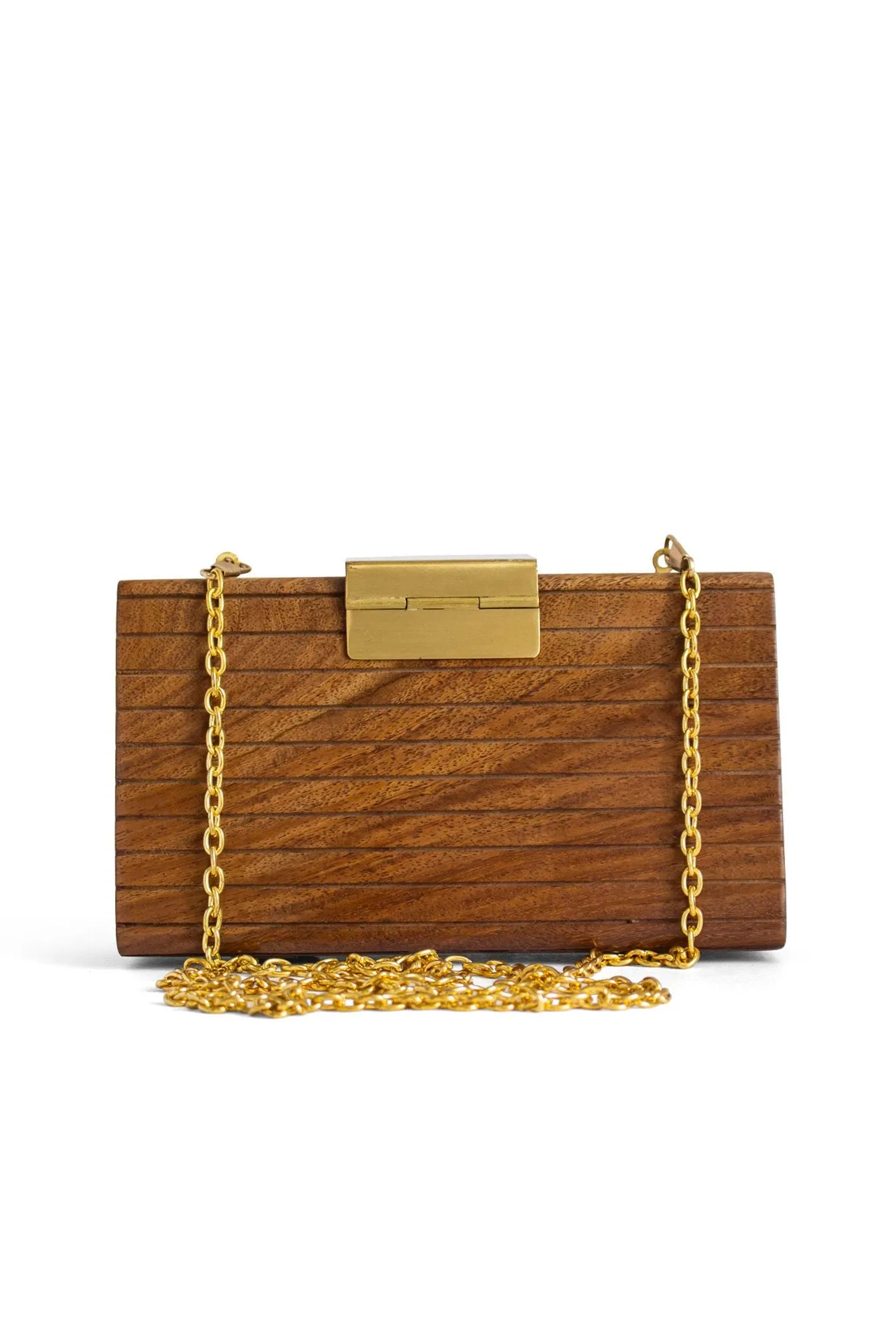 Minimalist Lined Wooden Box Bag