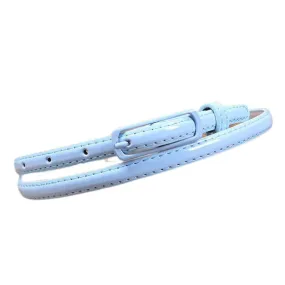 Modern Does Vintage Baby Blue Skinny Leather Belt