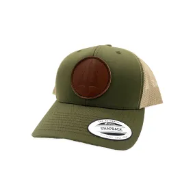 Moss/Khaki Trident Leather Patch Hat