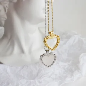 Mother of Shell Heart 925 Sterling Silver Necklace