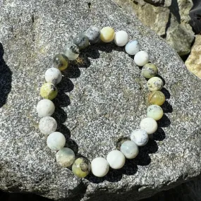 Natural Green Opal 8mm Bead Bracelet with Stretch Band | Elegant and Healing Jewelry | Handmade Stone Bracelet