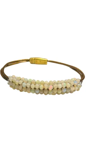 Opal & Quartz Multi Leather Bracelet