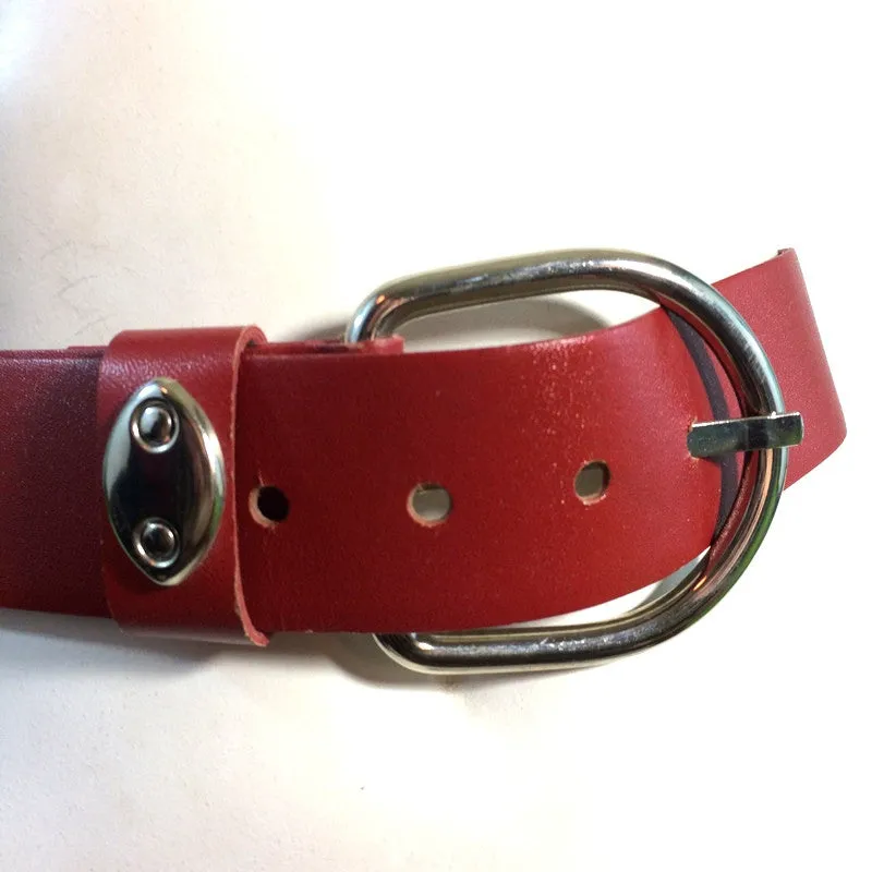 Oxblood Red Heavy Vinyl Belt w/ Large Buckle circa 1980s